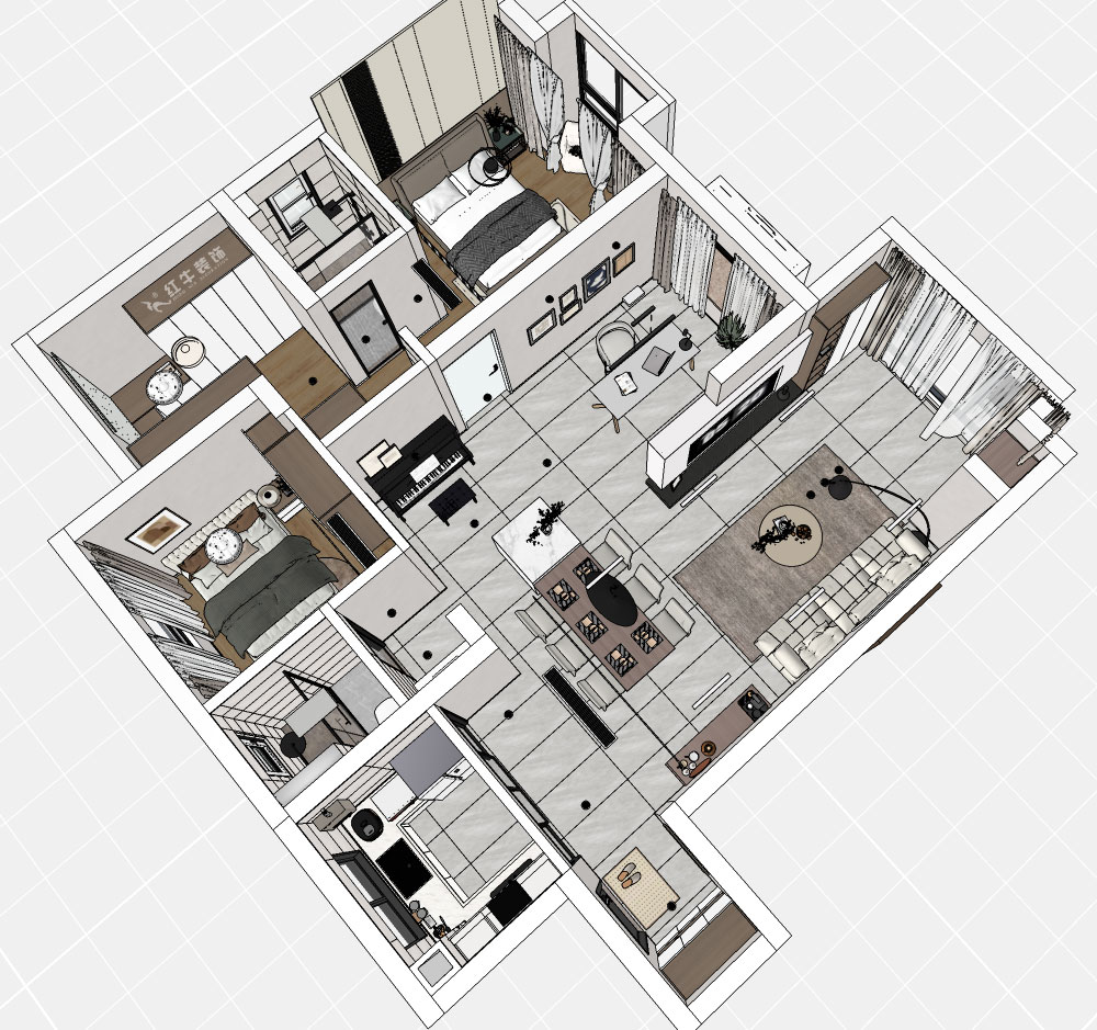 陆利民｜仙林首望城14-801-110㎡-现代风格｜3室2厅2卫｜新房装修｜半包10